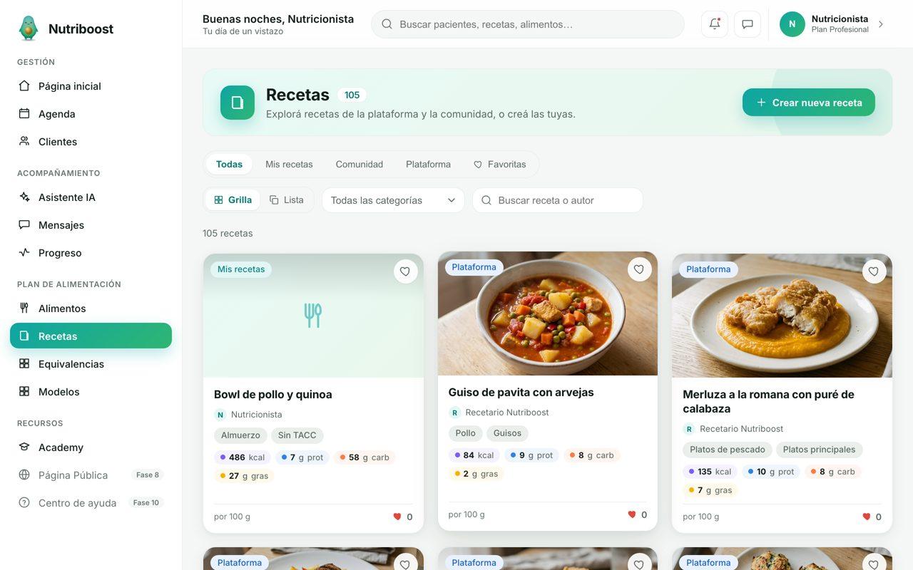 Recetario argentino de Nutriboost