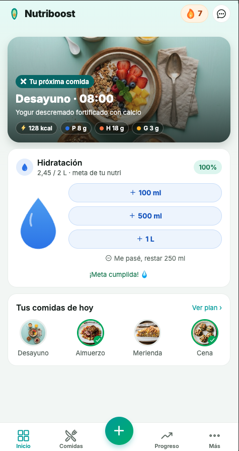 App del paciente de Nutriboost